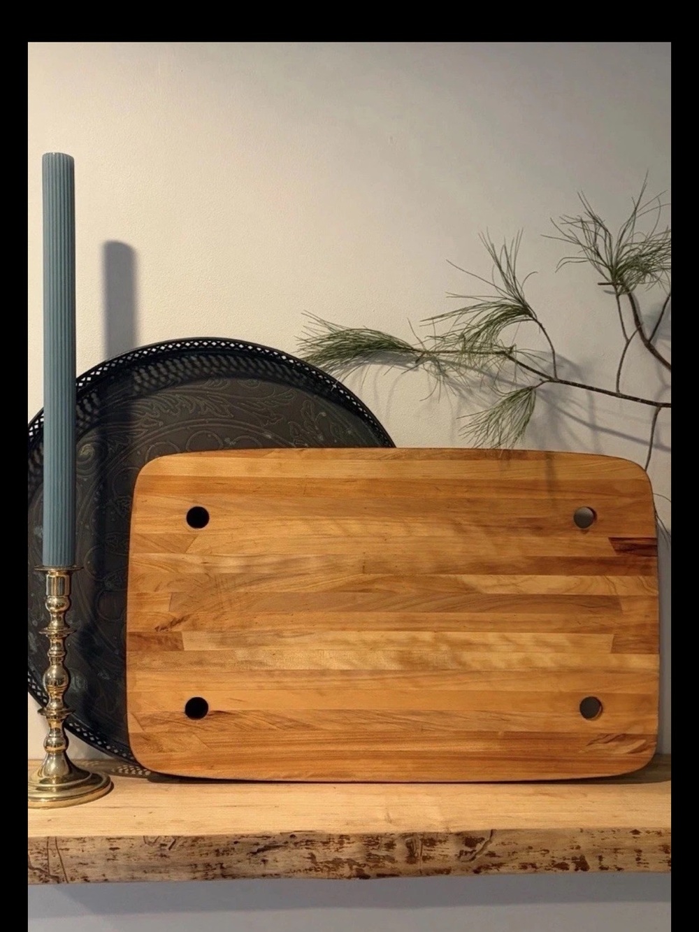 Vintage R Nissen Denmark Teak Cutting Board 22”x13” Mid Century Charcuterie